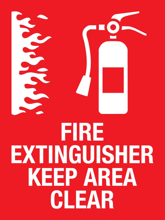 Fire Extinguisher Keep Area Clear Sign