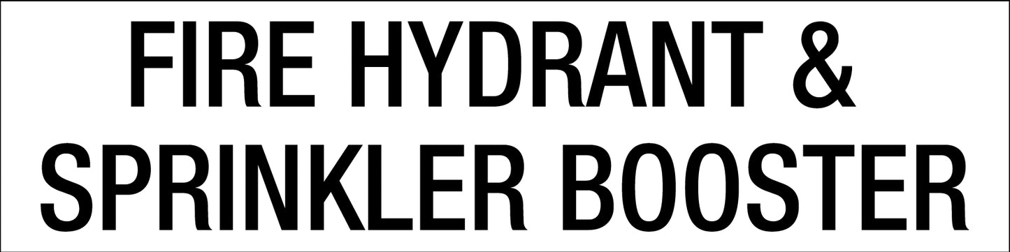 Fire Hydrant & Sprinkler Booster - Statutory Sign