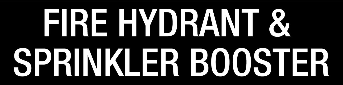 Fire Hydrant & Sprinkler Booster - Statutory Sign