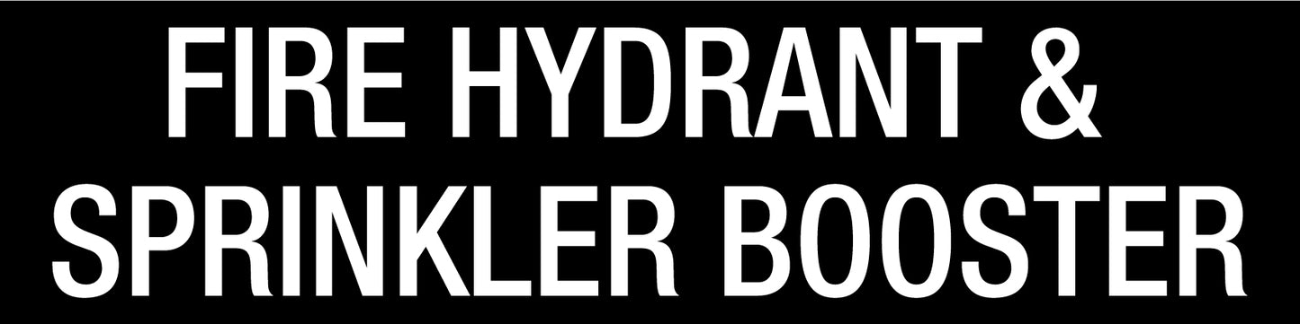 Fire Hydrant & Sprinkler Booster - Statutory Sign