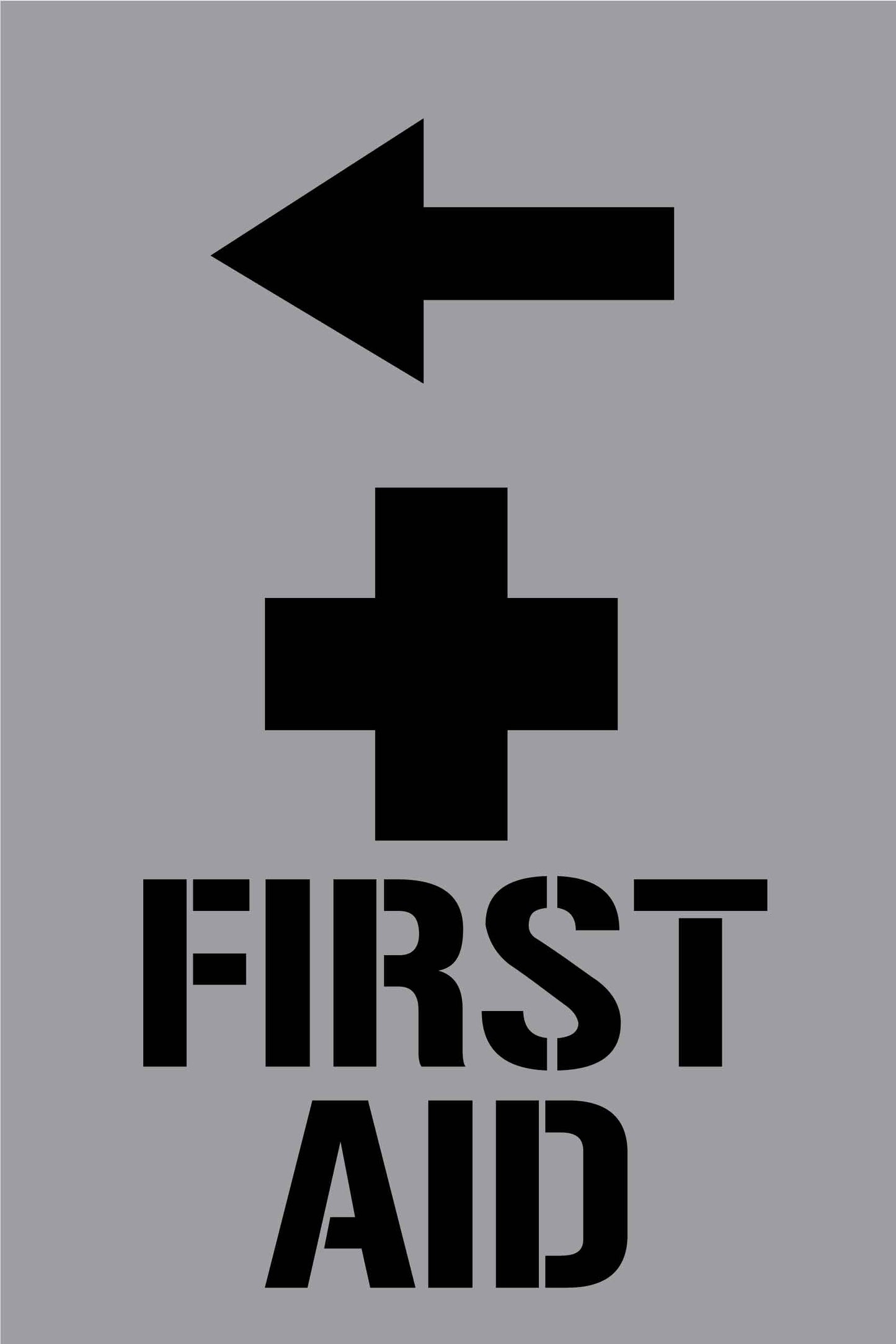 First Aid Left Arrow - Aluminium Composite Stencil