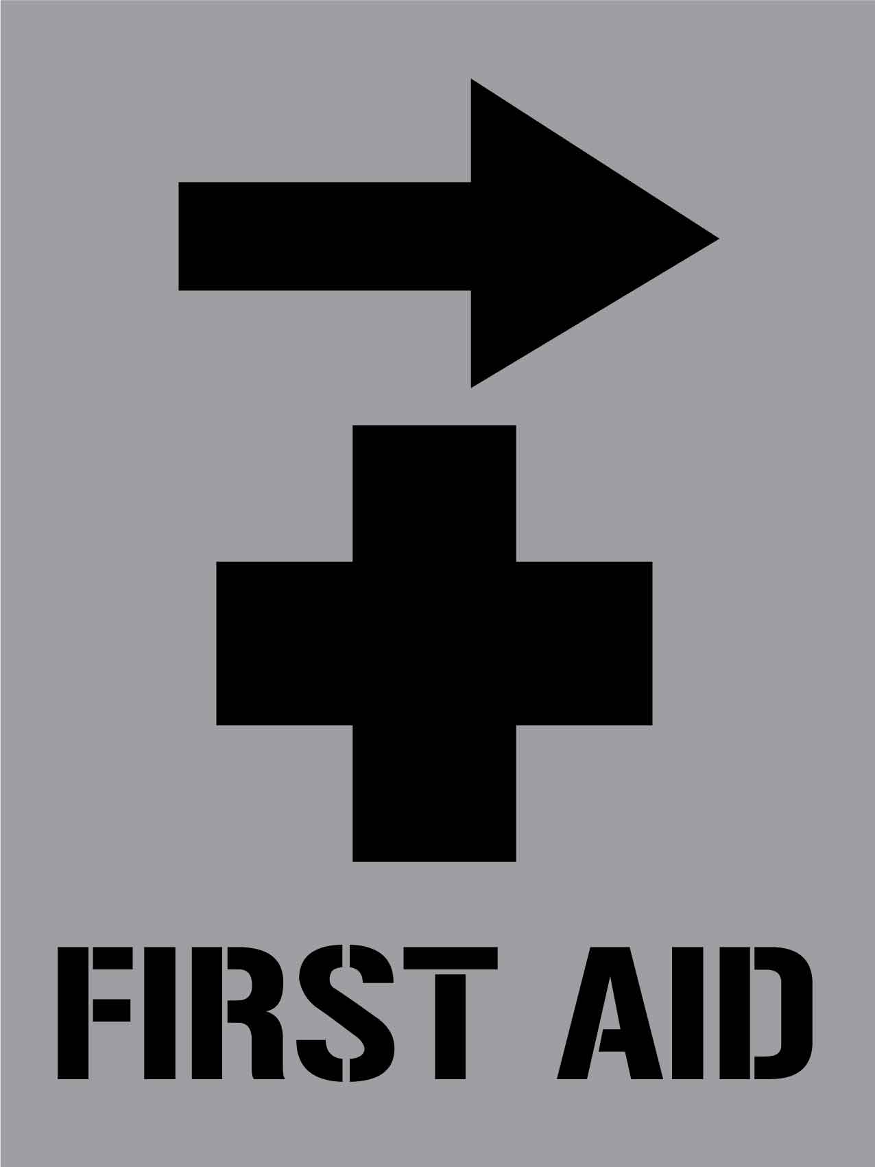 First Aid Right Arrow - Aluminium Composite Stencil