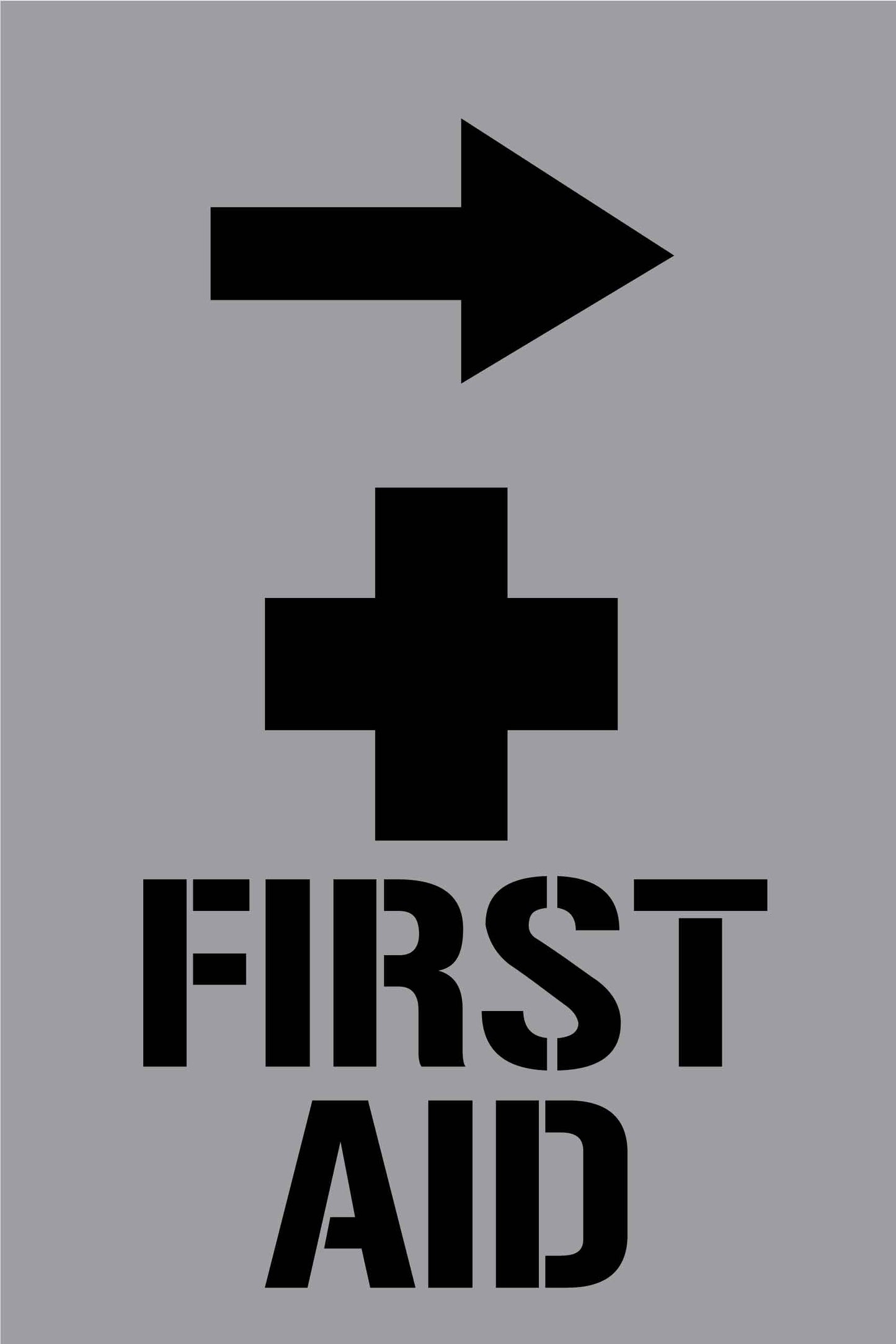 First Aid Right Arrow - Aluminium Composite Stencil