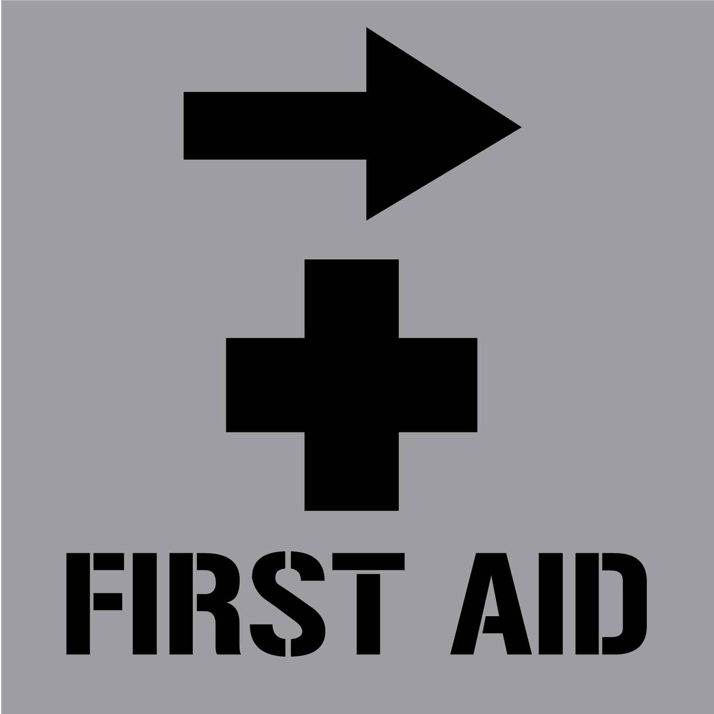 First Aid Right Arrow - Aluminium Composite Stencil