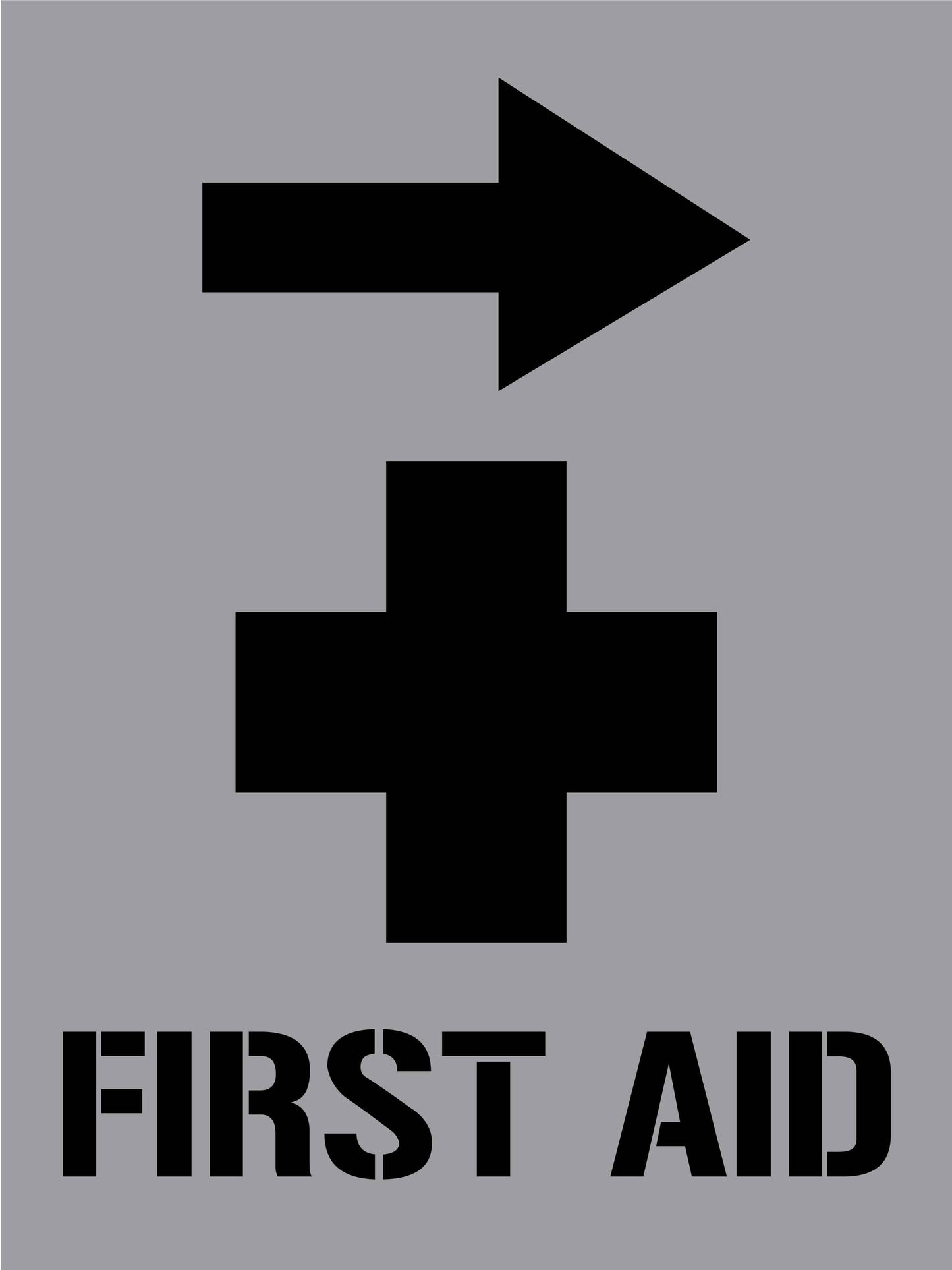 First Aid Right Arrow - Aluminium Composite Stencil