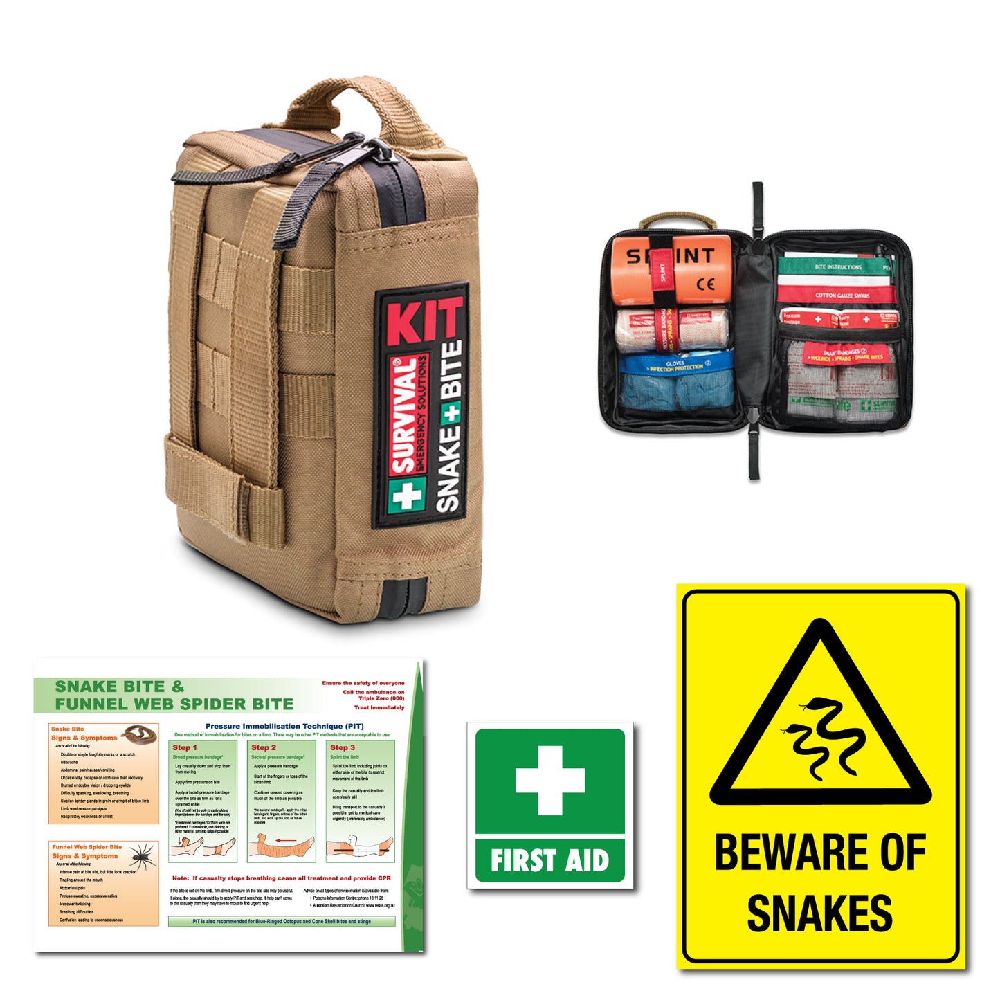 First Aid Snake Bite Survival Kit Bundle