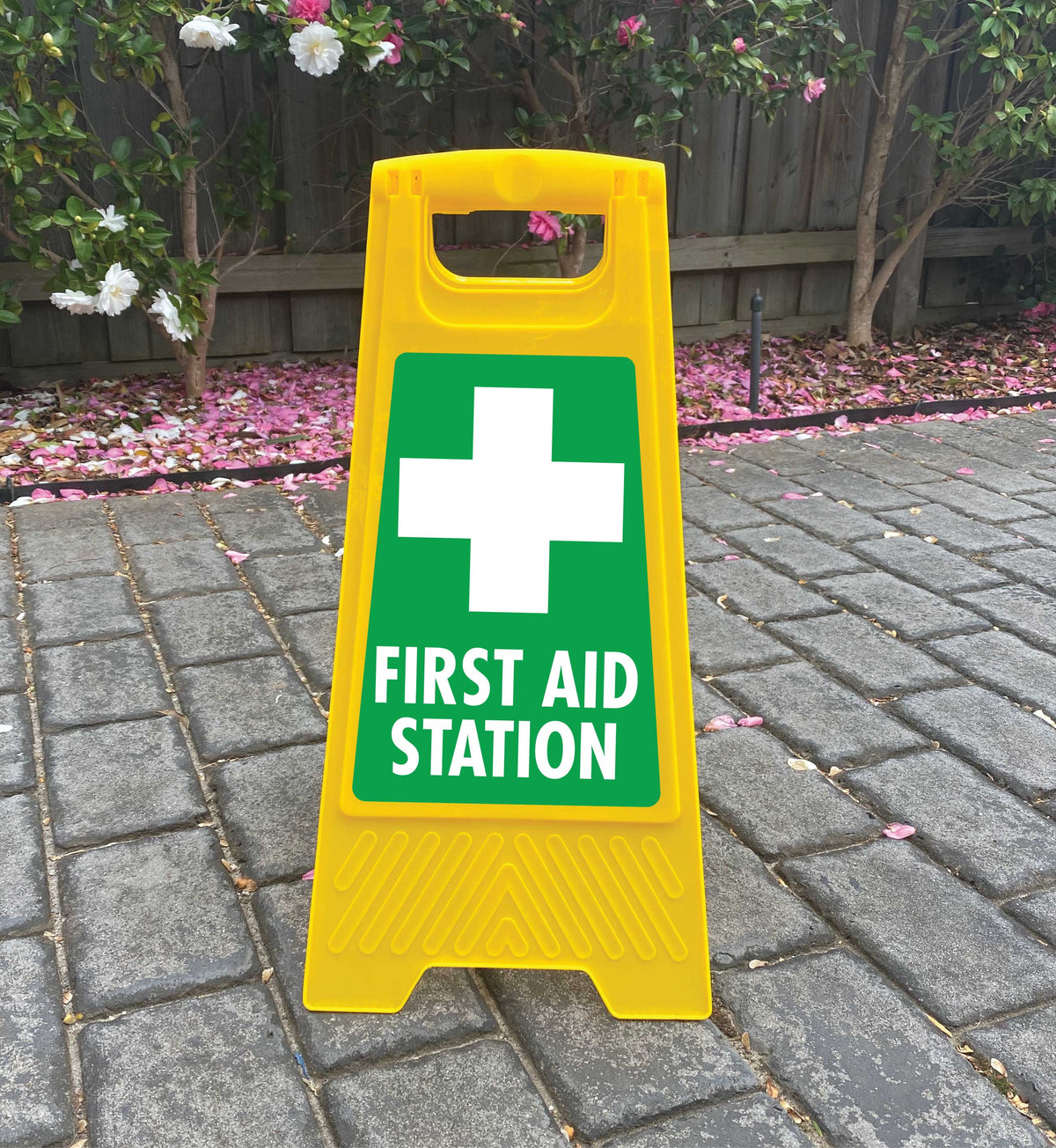 Yellow A-Frame - First Aid Station – New Signs