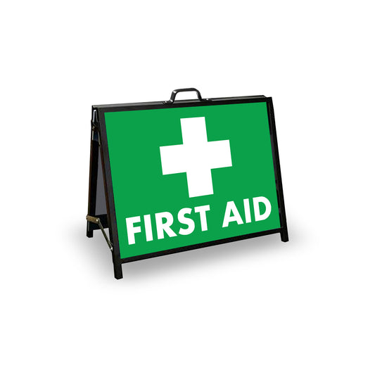 A-Frame Landscape Black - First Aid Triangle Corflute Inserts