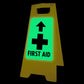 Glow In The Dark - Yellow A-Frame - First Aid Arrow Up