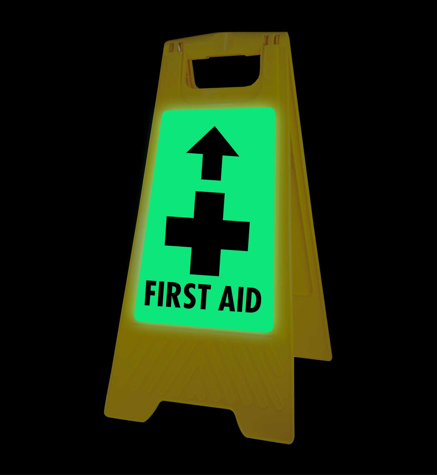 Glow In The Dark - Yellow A-Frame - First Aid Arrow Up