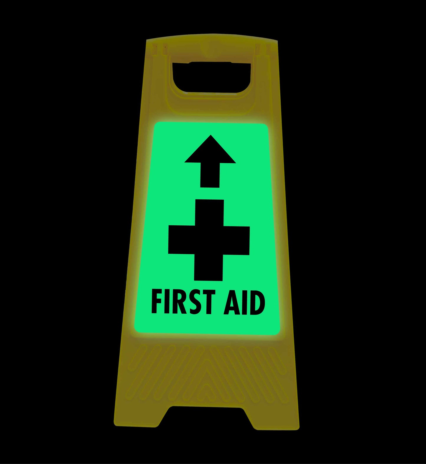Glow In The Dark - Yellow A-Frame - First Aid Arrow Up