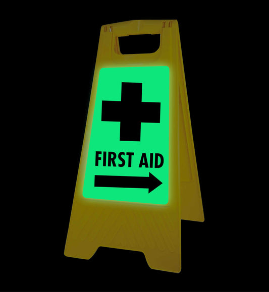 Glow In The Dark - Yellow A-Frame - First Aid Arrow
