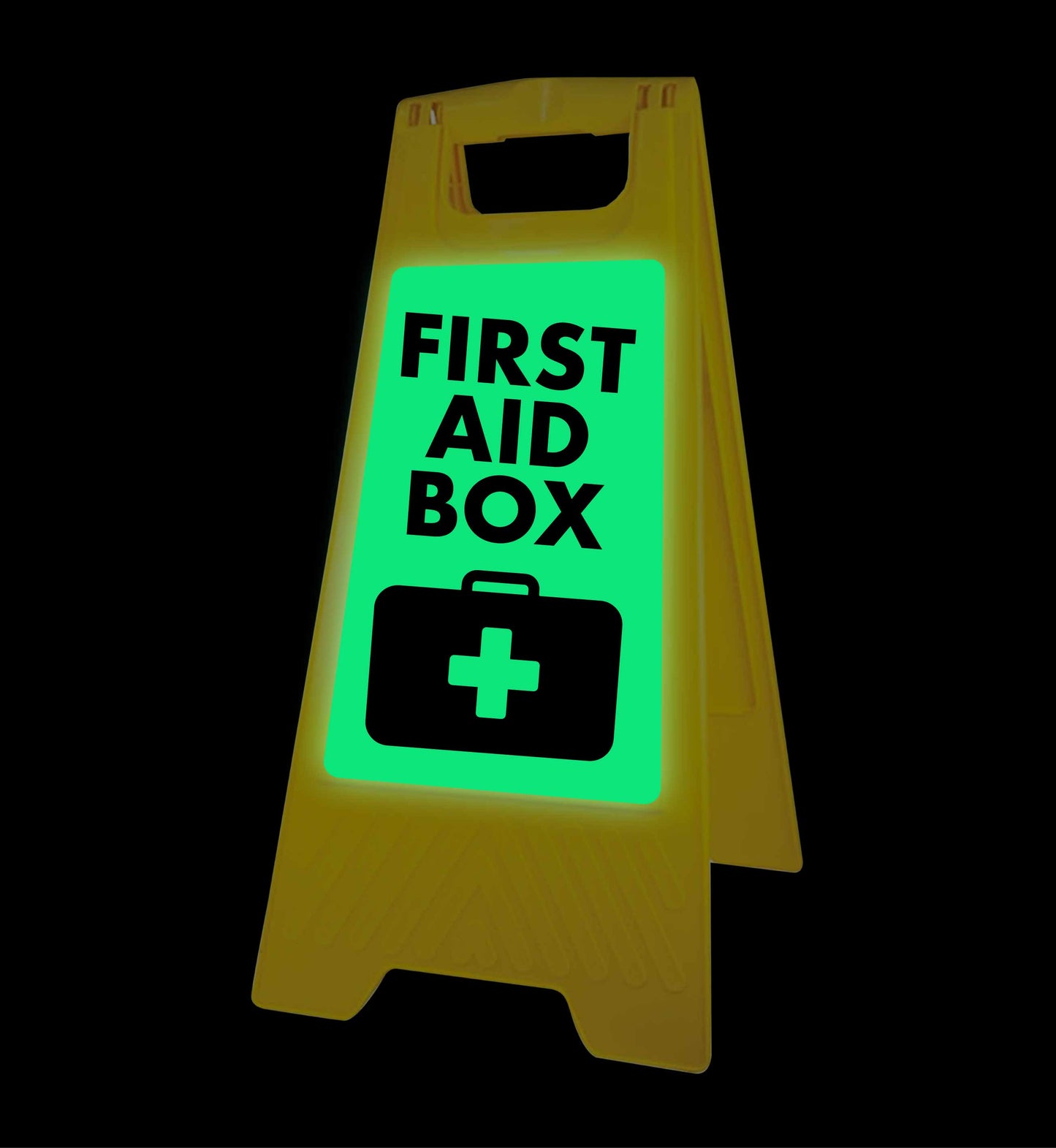 Glow In The Dark - Yellow A-Frame - First Aid Box