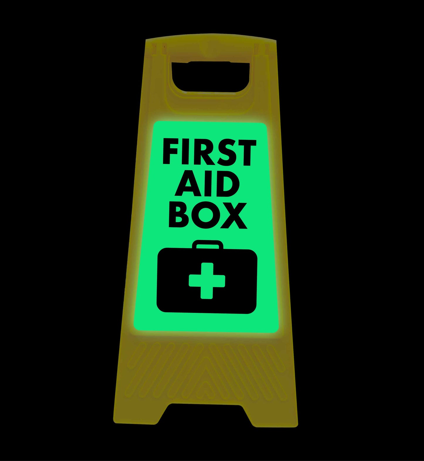 Glow In The Dark - Yellow A-Frame - First Aid Box