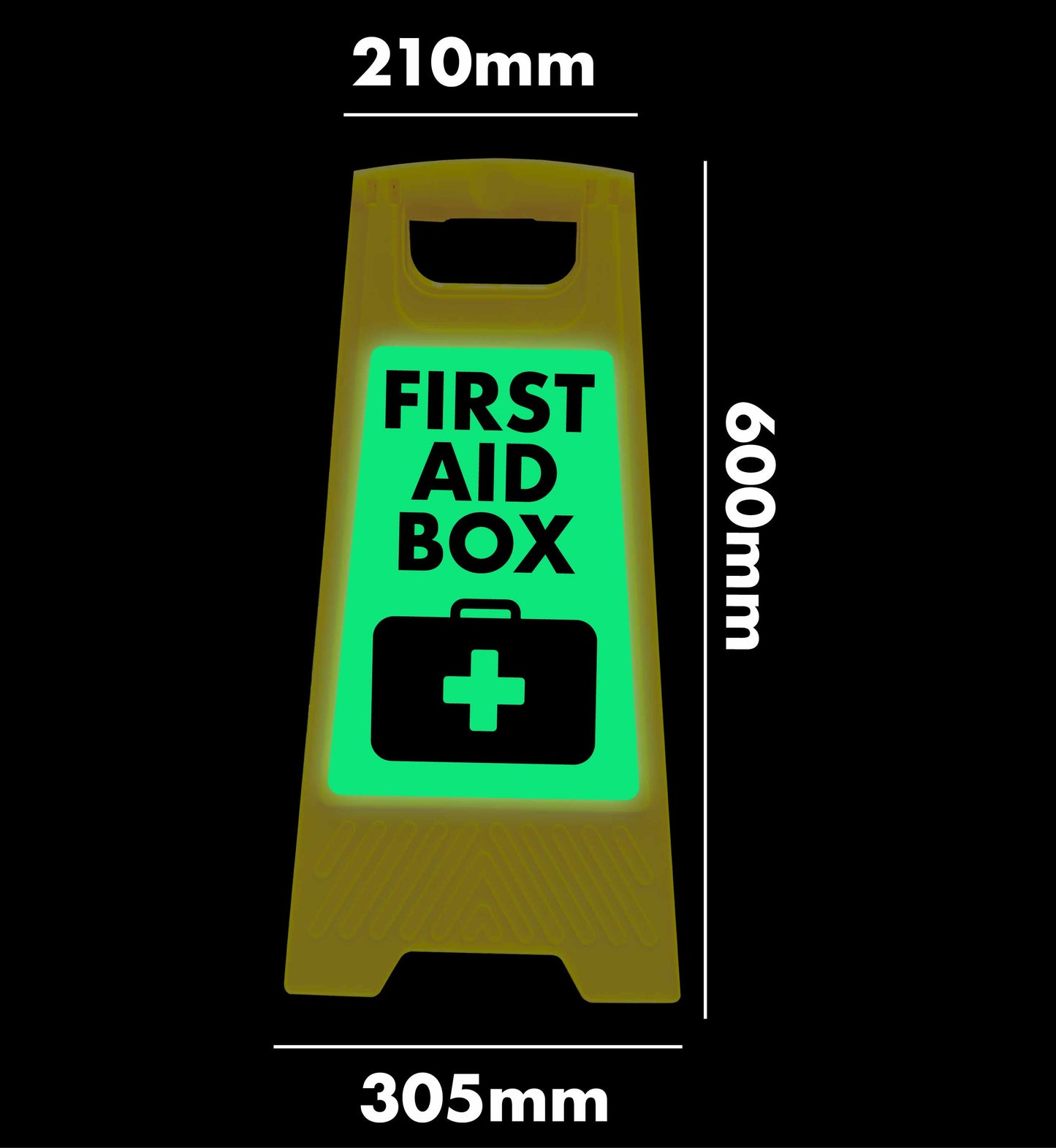 Glow In The Dark - Yellow A-Frame - First Aid Box