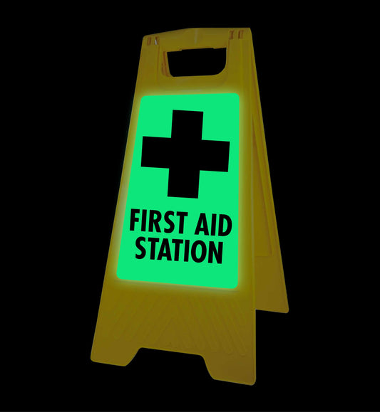 Glow In The Dark - Yellow A-Frame - First Aid Station