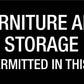 Furniture and Storage Not Permitted In This Area - Statutory Sign