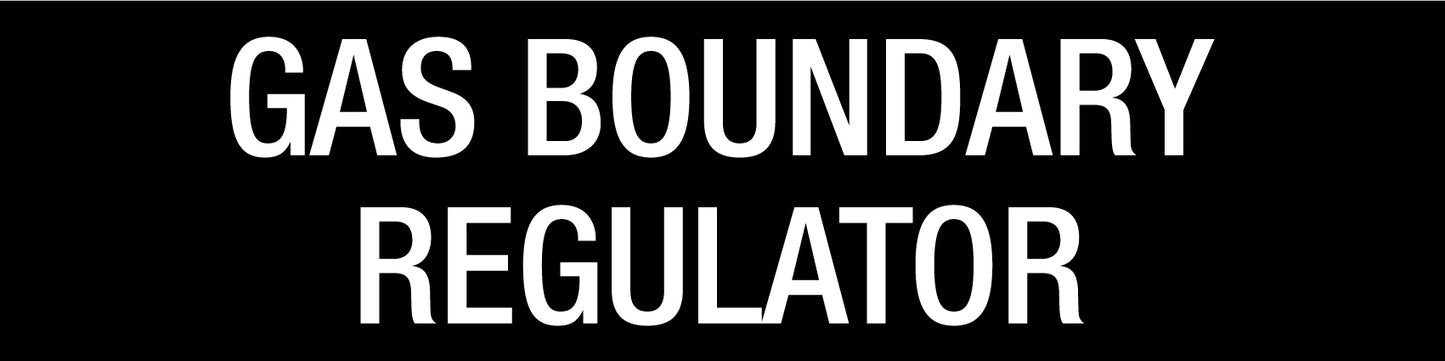 Gas Boundary Regulator - Statutory Sign