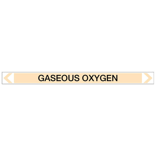 Gases - Gaseous Oxygen - Pipe Marker Sticker