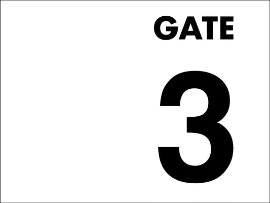 Gate No 3 Sign