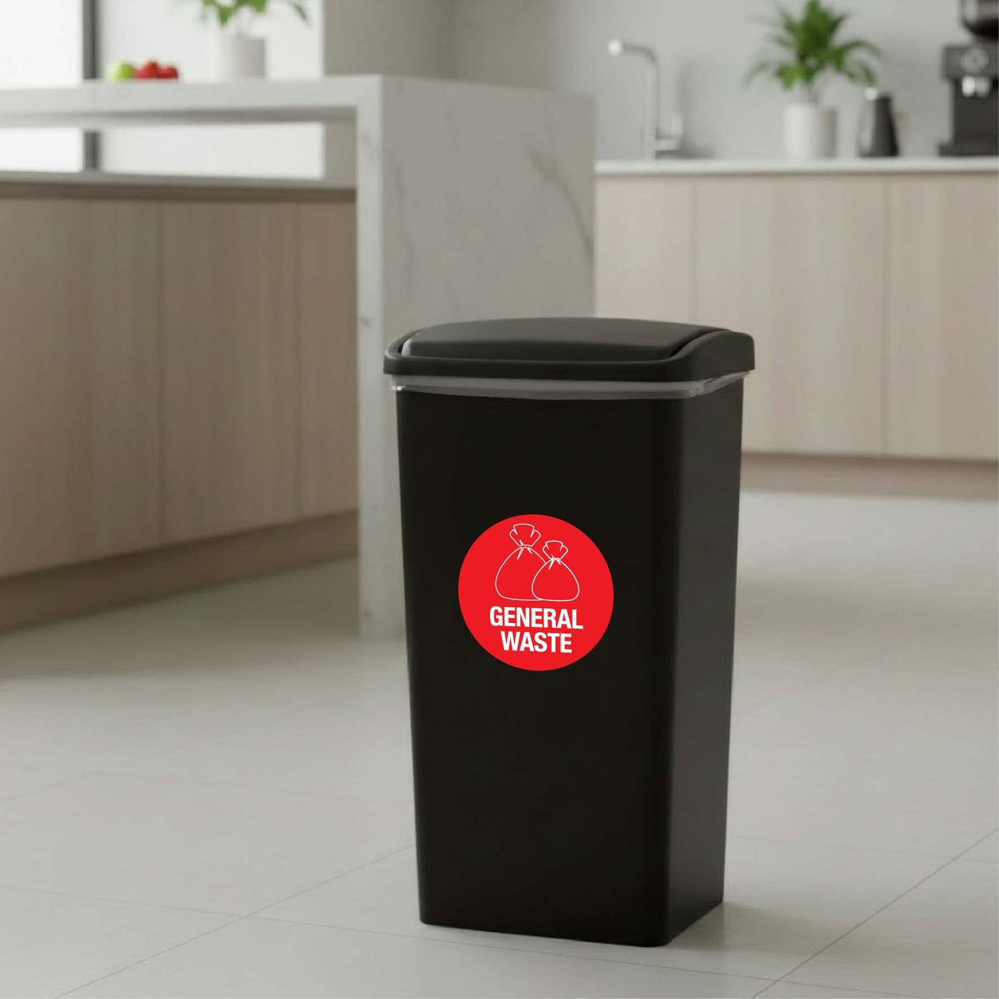 General Waste Circle Bin Sticker