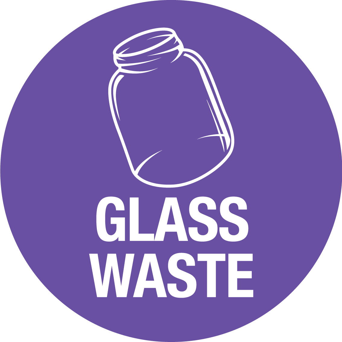 Glass Waste Circle Bin Sticker
