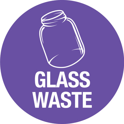 Glass Waste Circle Bin Sticker