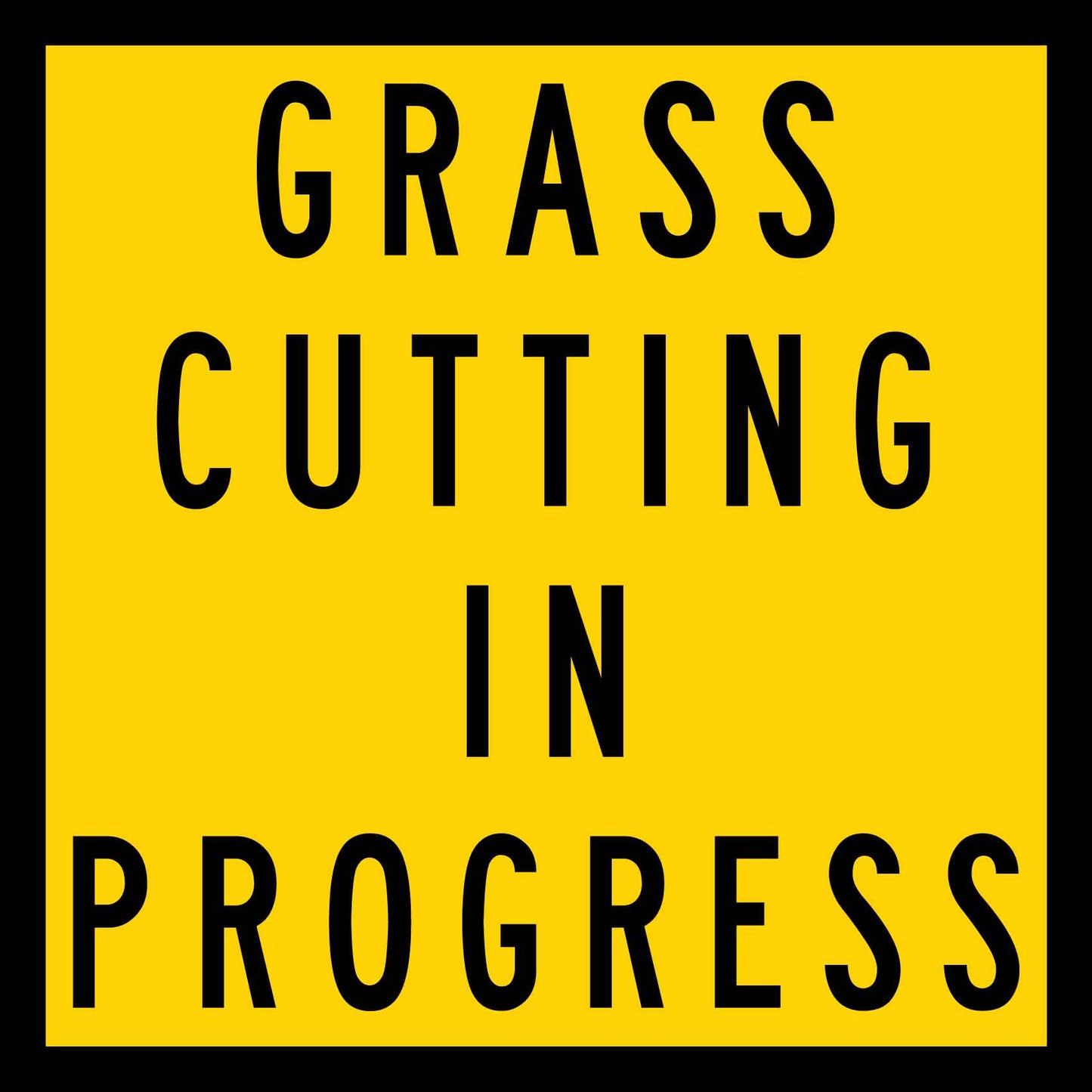 Grass Cutting in Progress Multi Message Reflective Traffic Sign