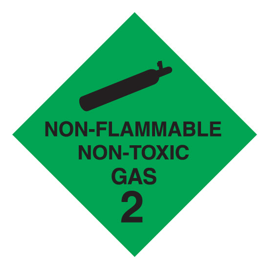 Hazchem CLASS 2 - NON-FLAMMABLE NON-TOXIC GAS - BLACK - Sticker