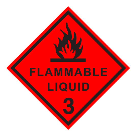 Hazchem CLASS 3 - FLAMMABLE LIQUID - BLACK - Sticker