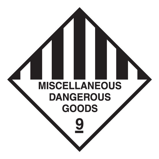 Hazchem CLASS 9 - MISCELLANEOUS DANGEROUS GOODS - Sticker