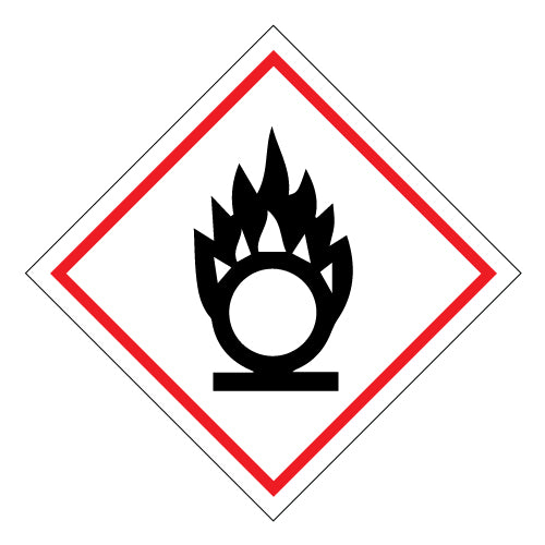 Hazchem Flame Over Circle - Sticker