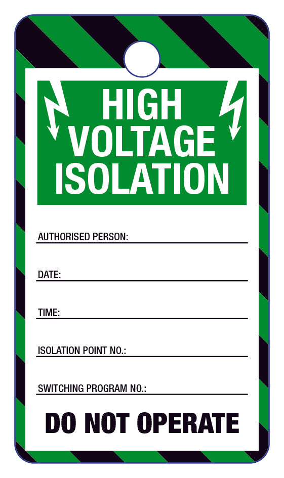 High Voltage Isolation Lock Out Tag