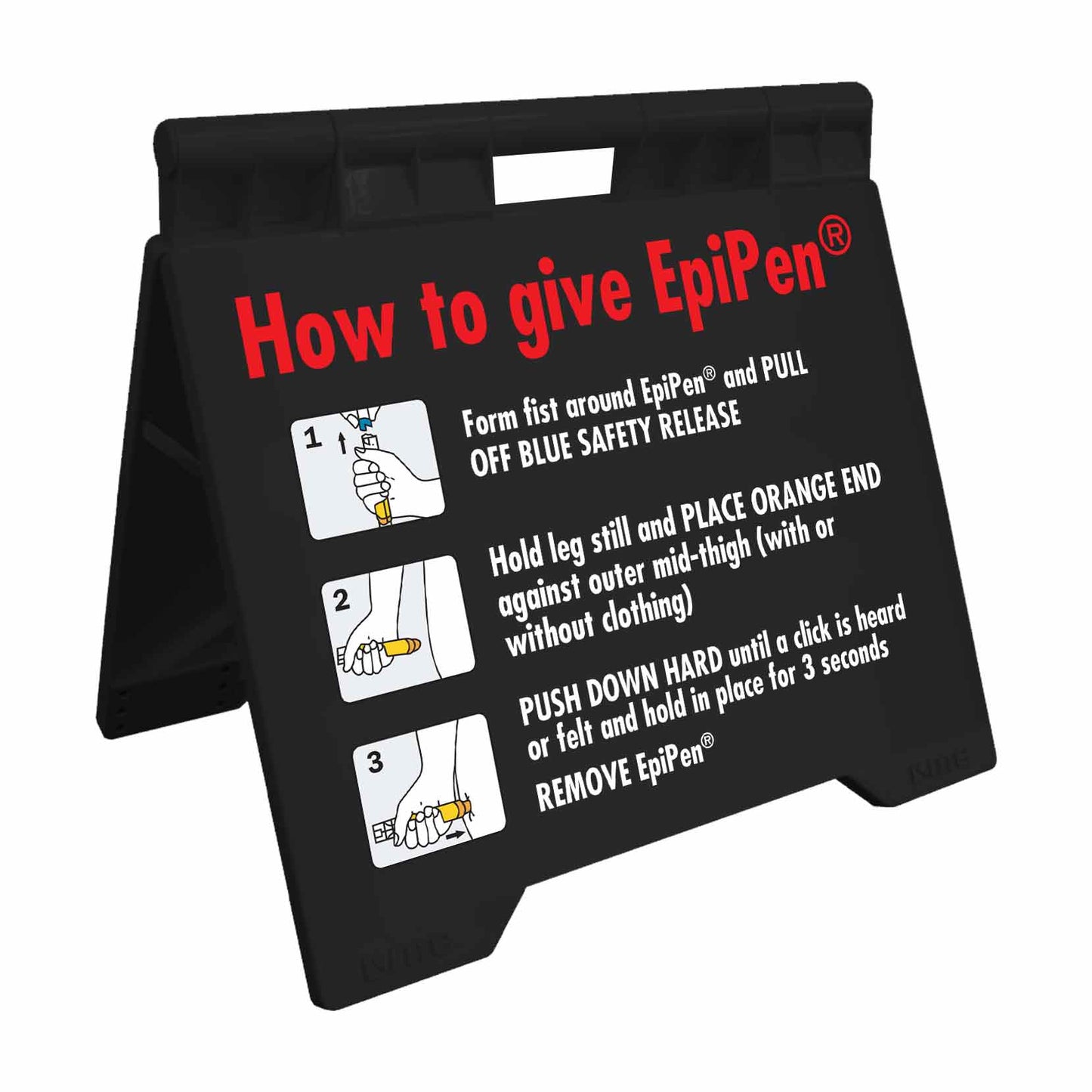 How To Give EpiPen - Evarite A-Frame Sign