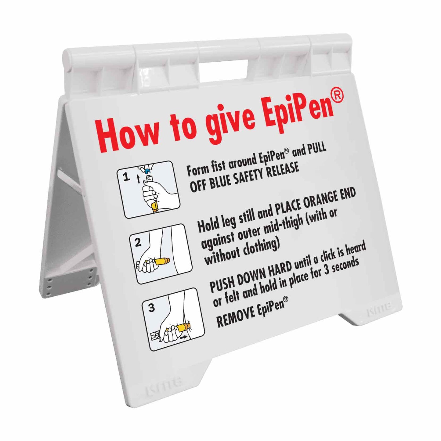 How To Give EpiPen - Evarite A-Frame Sign