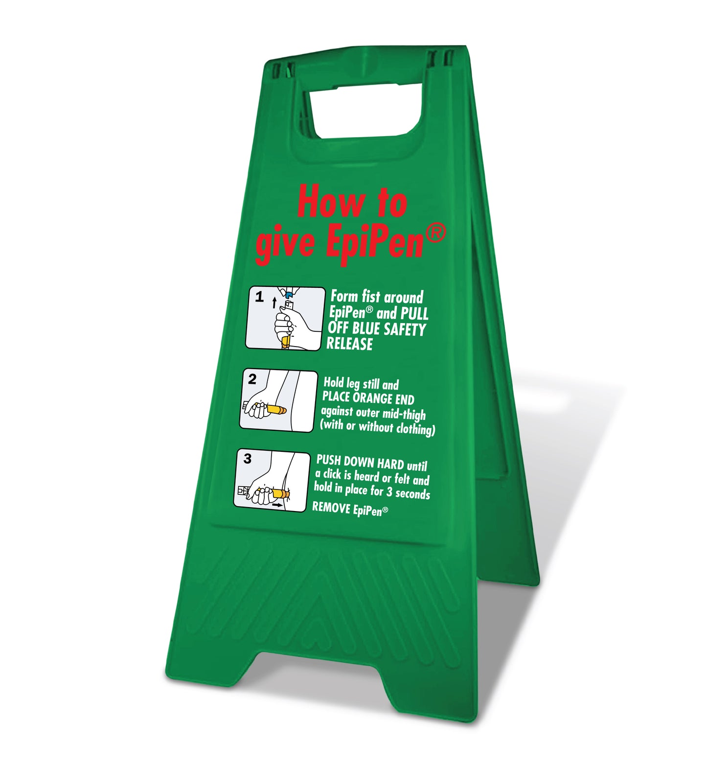 Green A-Frame - How To Give EpiPen