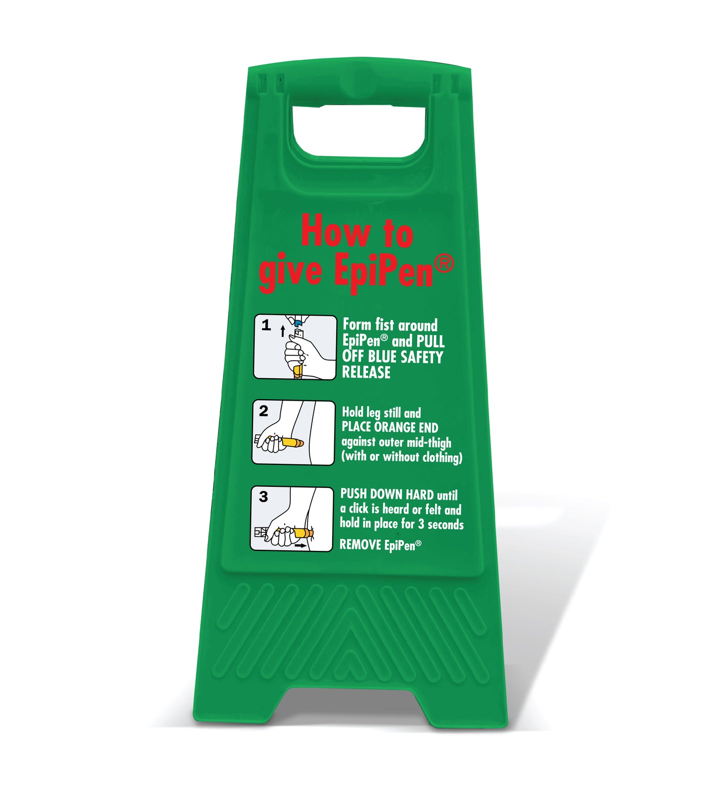 Green A-Frame - How To Give EpiPen