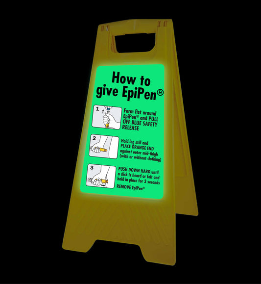 Glow In The Dark - Yellow A-Frame - How To Give EpiPen