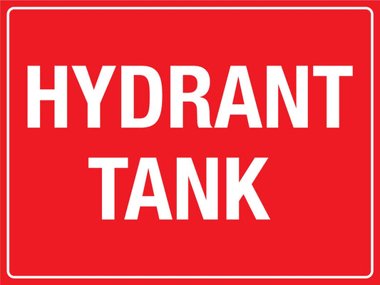 Hydrant Tank Sign