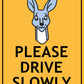 Kangaroo Cartoon Please Drive Slowly Wheelie Bin Sticker