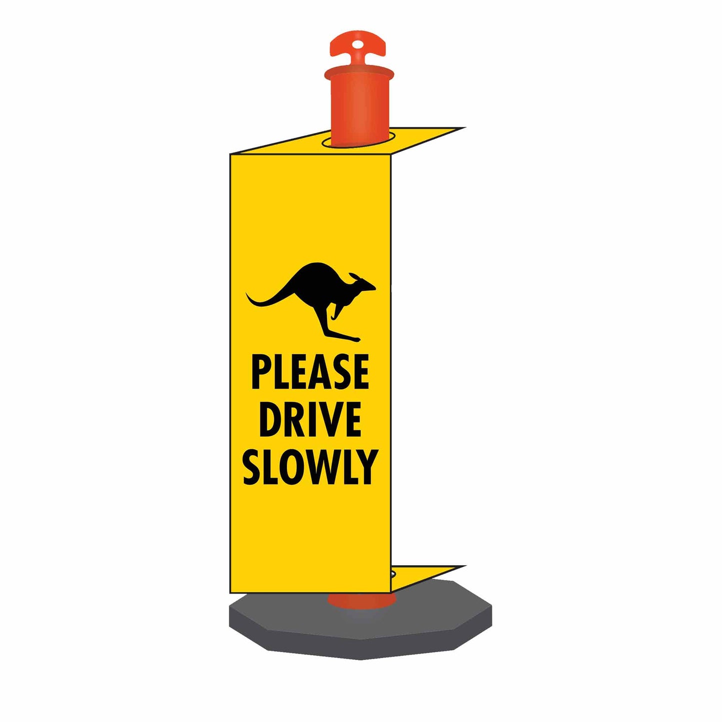 Kangaroo Please Drive Slowly - Corflute Bollard Traffic Signs