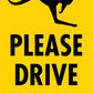 Kangaroo Please Drive Slowly - Corflute Bollard Traffic Signs