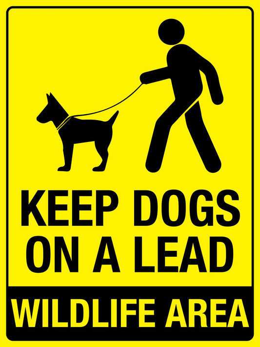 Keep Dogs On A Lead Wildlife Area Sign
