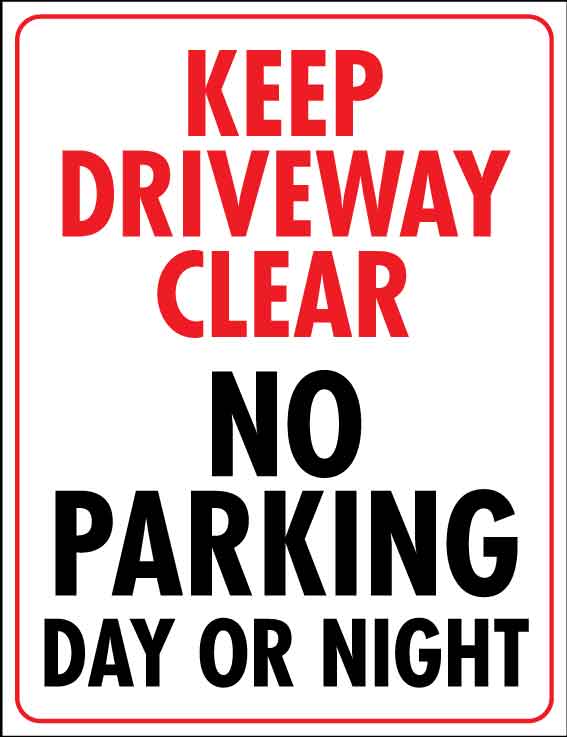 Keep Driveway Clear No Parking Day Or Night Wheelie Bin Sticker