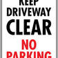 Keep Driveway Clear No Parking Wheelie Bin Sticker