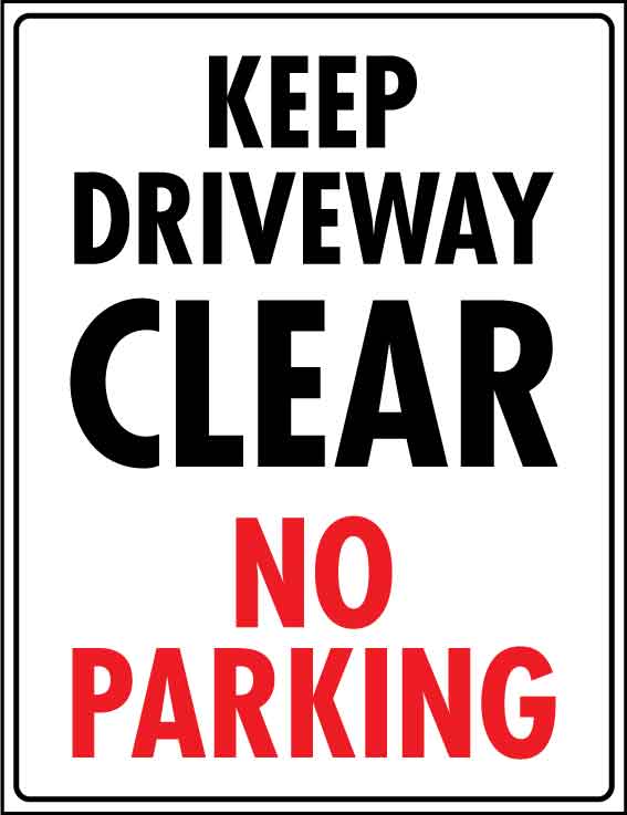 Keep Driveway Clear No Parking Wheelie Bin Sticker