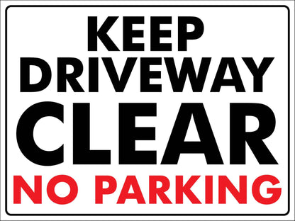 Keep Driveway Clear No Parking Large Bin Sticker