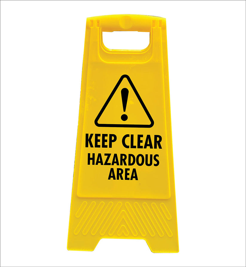 Yellow A-Frame - Keep Clear Hazardous Area – New Signs