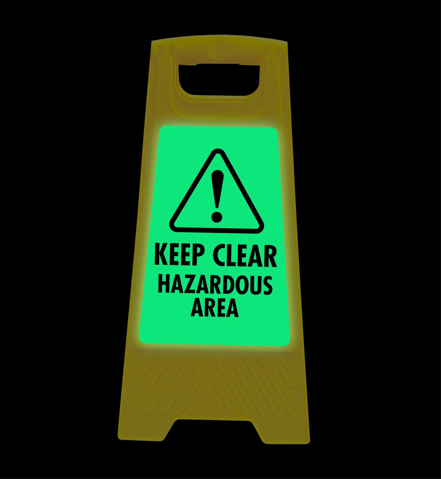 Glow In The Dark - Yellow A-Frame - Keep Clear Hazardous Area