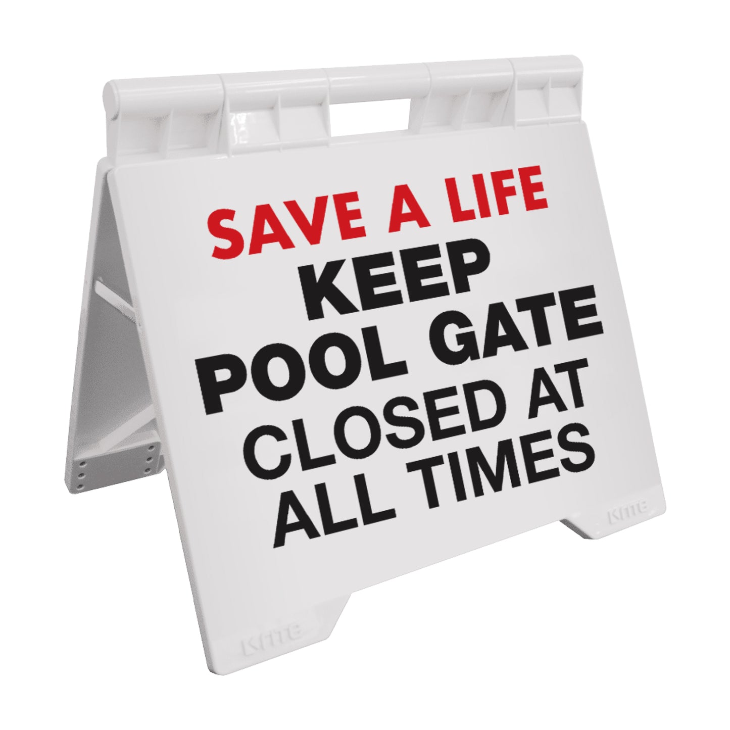 Keep Pool Gate Closed At All Times - Evarite A-Frame Sign